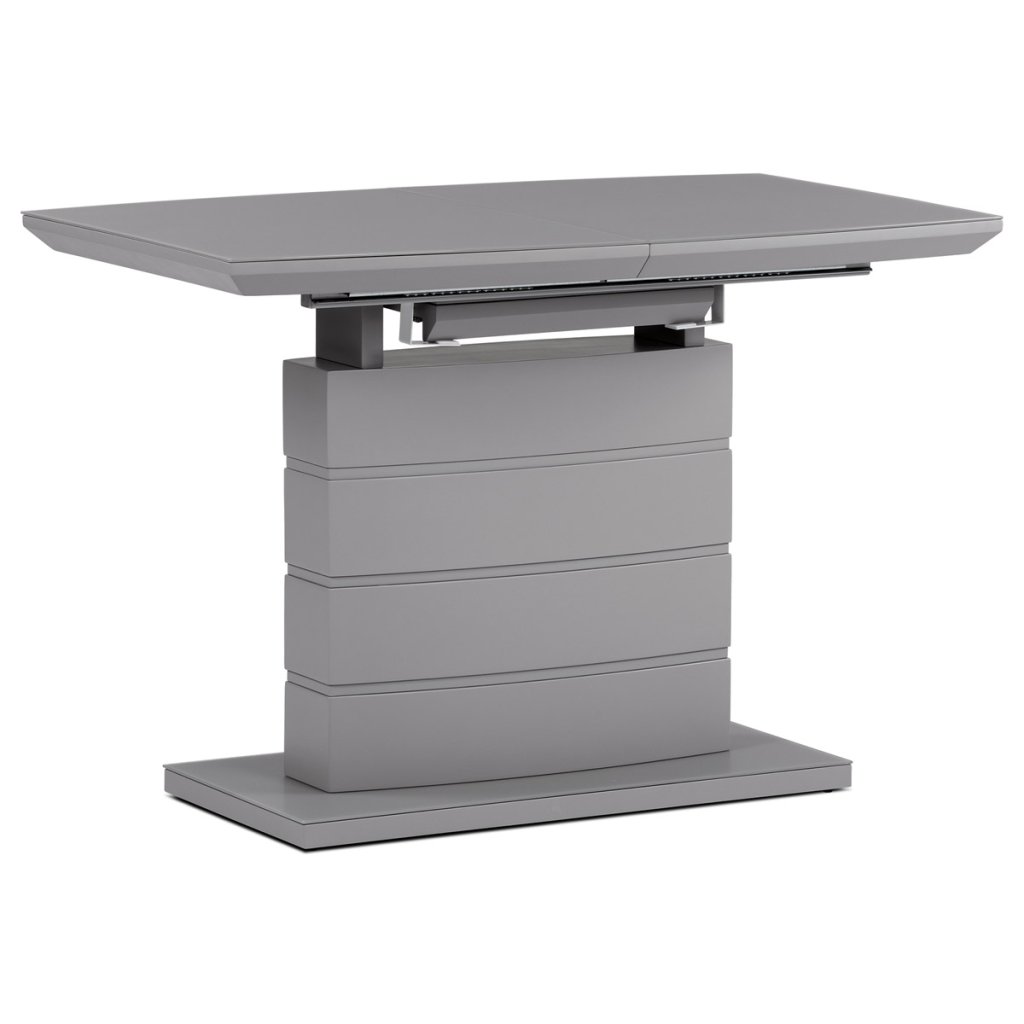 Jídelní stůl 110+40x70 cm šedá 4 mm skleněná deska AJS125S