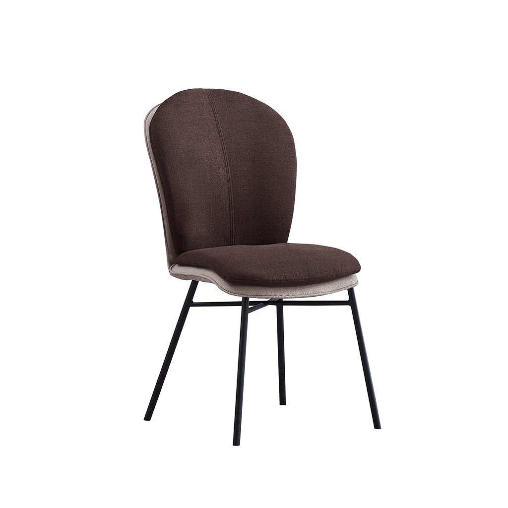 Jídelní židle, terakota / tmavě šedá látka / černý kov, KIMEA