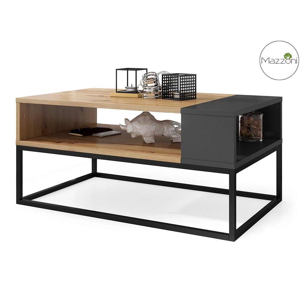 Konferenční stolek LYNX 100x60 cm dub artisan/antracit