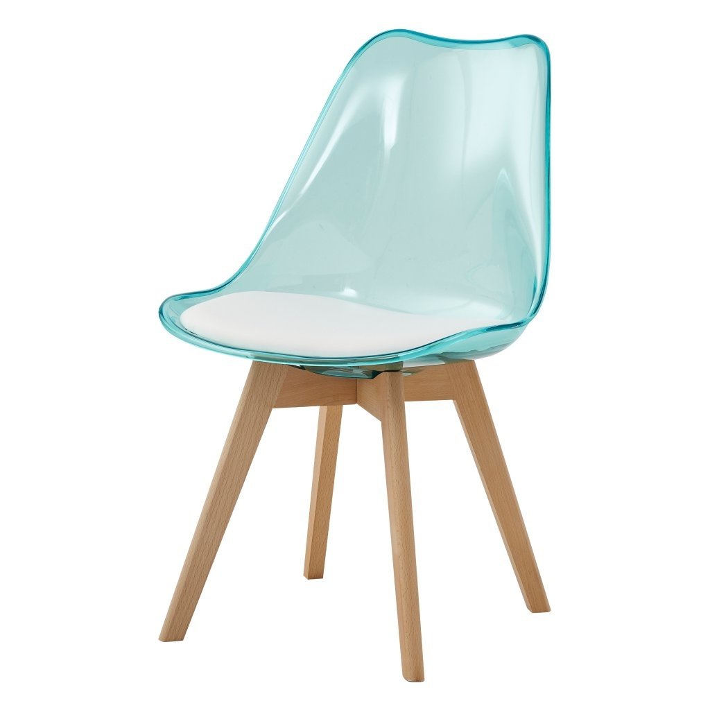 Židle transparentní zelená akryl ekokůže buk TJZ123Z