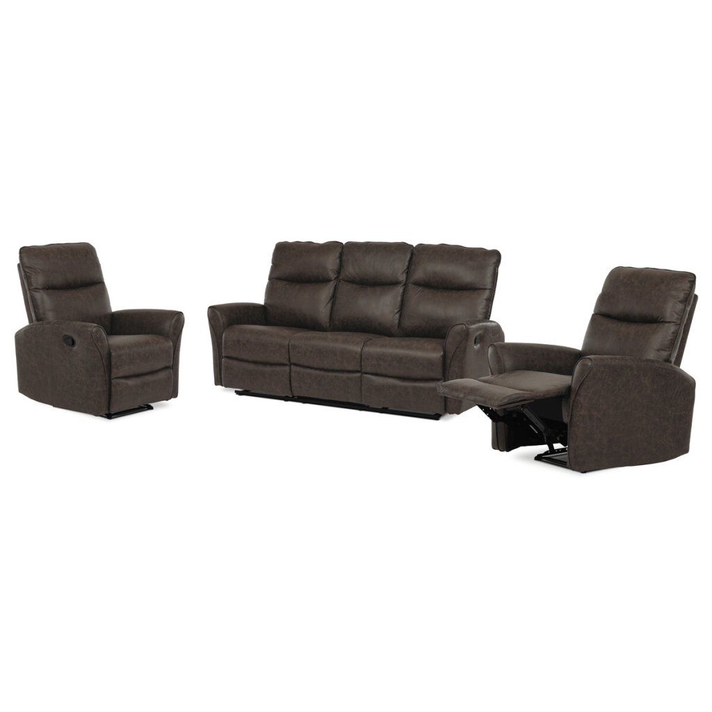 Sedací souprava hnědá látka vintage APO112H