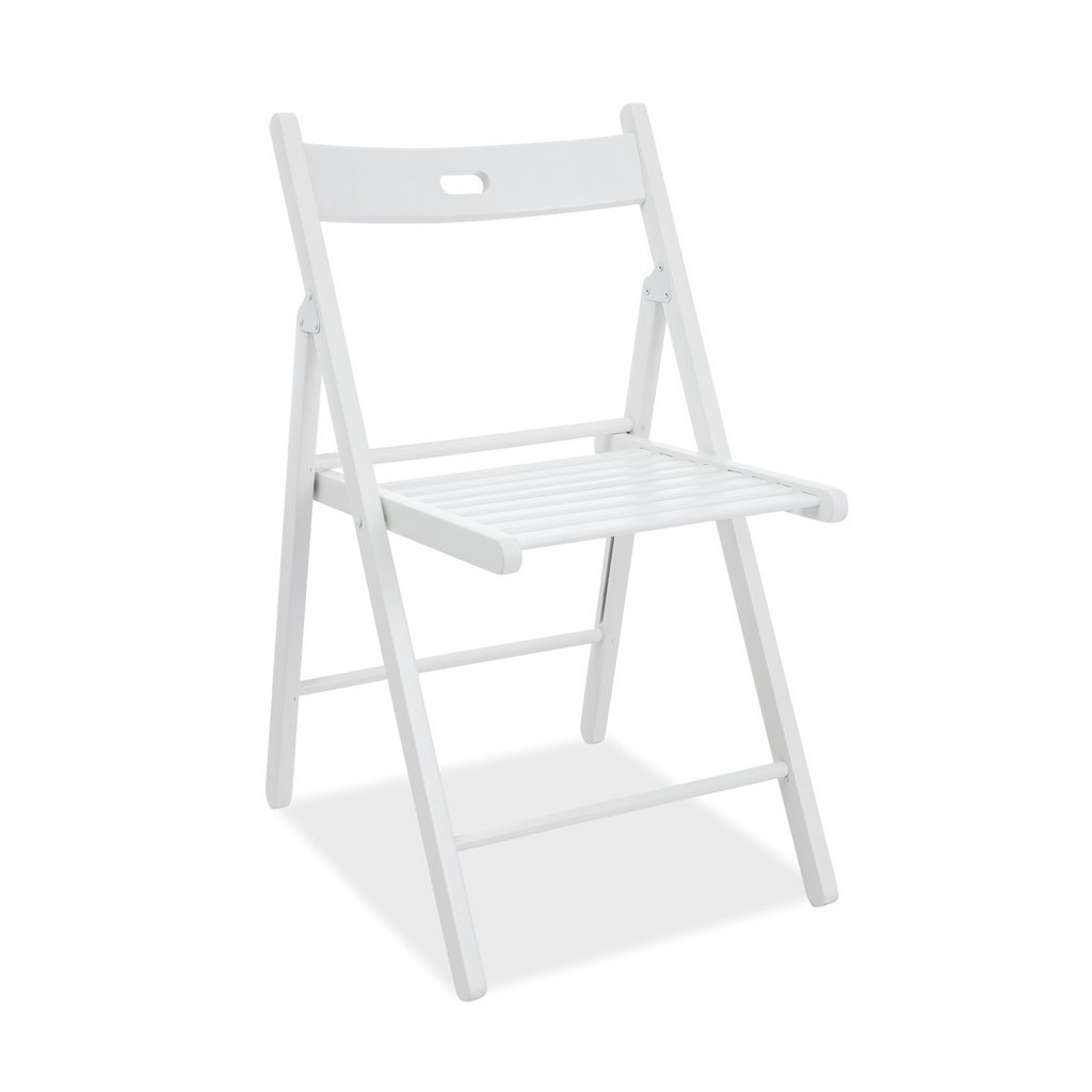 Skládací dřevěná jídelní židle v bílé barvě typ II KN916