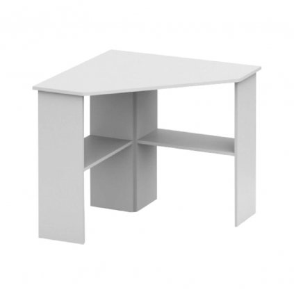 PC stůl rohový v jednoduchém moderním provedení bílá RONY NEW