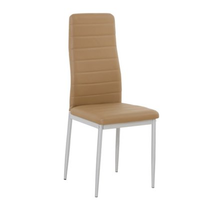 Jídelní židle z ekokůže v barvě karamelové s kovovou konstrukcí TK2038