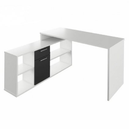 Počítačový stůl v bílé barvě v kombinaci s černou TK2091