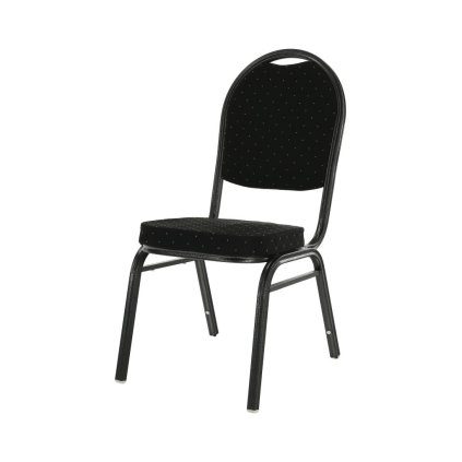 Židle, stohovatelná, látka černá / rám šedý, JEFF 2 NEW