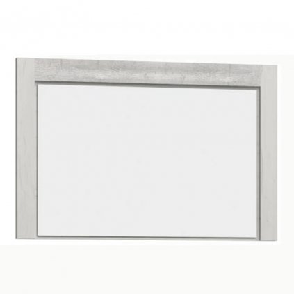 Masivní zrcadlo na zeď z bílého jasanu s kovovými úchyty a výraznou reliéfní kresbou TK210