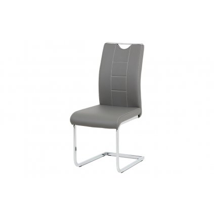 Jídelní židle šedá koženka chrom DCL-411 GREY-OBR1 new