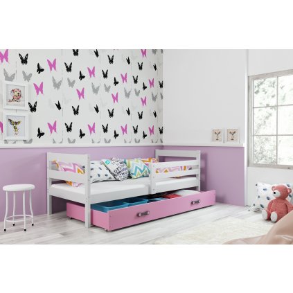 Dětská postel Norbert 90x200 bílá/růžová