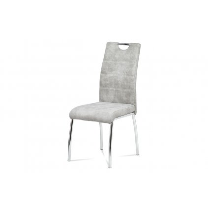 jídelní židle, látka stříbrná COWBOY / chrom HC-486 SIL3-OBR1