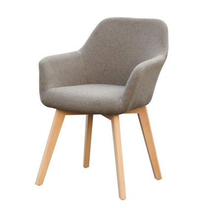 Designové křeslo, hnědá/buk, CLORIN NEW