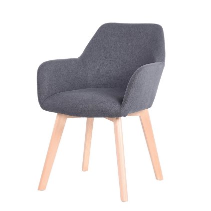Designové křeslo, tmavě šedá/buk, CLORIN NEW