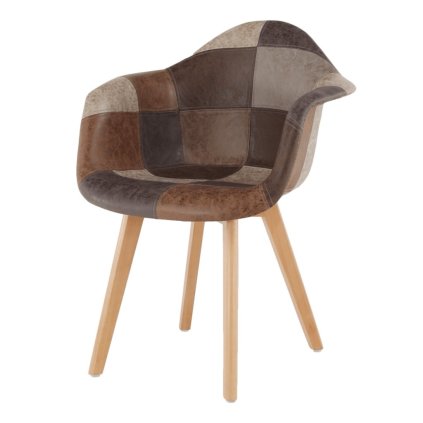 Designové křeslo, patchwork / buk, TERST