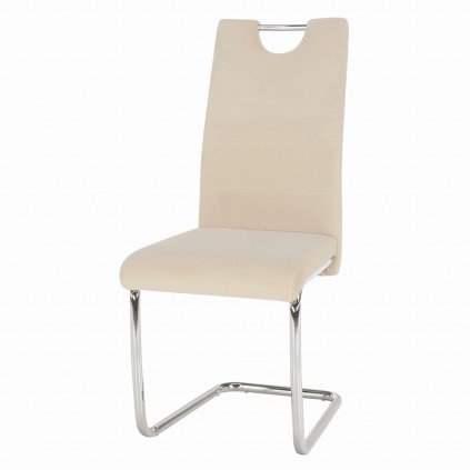 Jídelní židle, béžová Dulux Velvet látka, ABIRA NEW