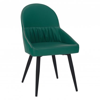 Jídelní židle, ekokůže zelená / kov, KALINA