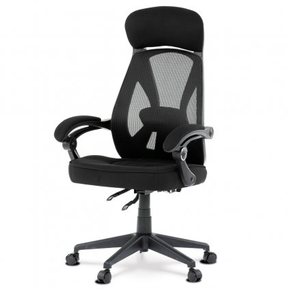 Kancelářská židle, potah černá látka a černá síťovina MESH, KA-Y309 BK
