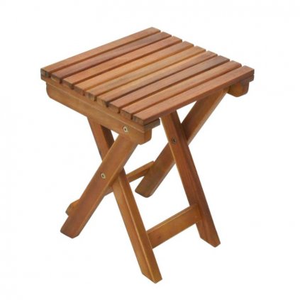 Praktický dřevěný odkládací stolek. Díky tomu, že je skládací, ušetříte místo v domácnosti a budete ho mít kdykoliv při ruce.