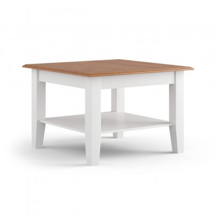 Malý borovicový stolek bílý / dub Belluno Elegante