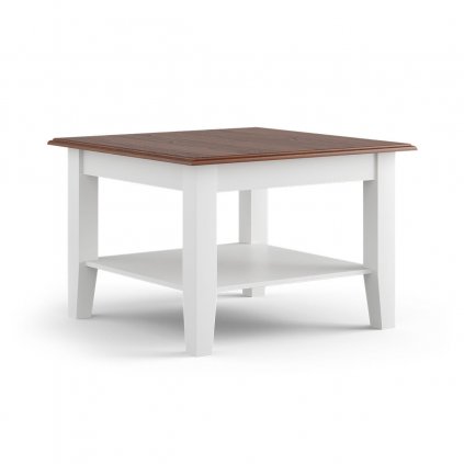 Malý borovicový stolek bílý / ořechu Belluno Elegante