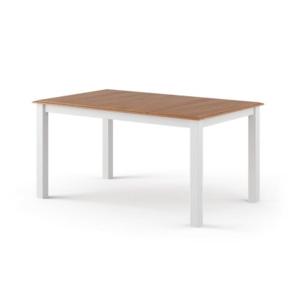 Belluno Elegante bílý rozkládací jídelní stůl z masivu s dubovou deskou