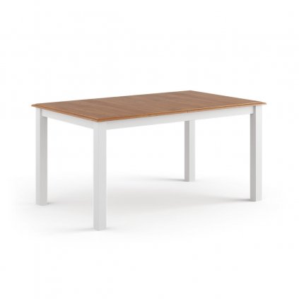 Belluno Elegante bílý rozkládací jídelní stůl z masivu s dubovou deskouBelluno Elegante bílý rozkládací jídelní stůl z masivu s dubovou deskou