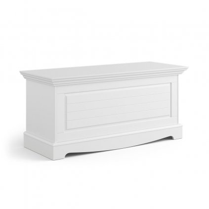 Belluno Elegante bílá truhla / skříňka z masivu s bílou deskou