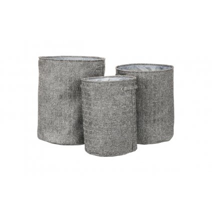 Koš na špinavé prádlo v šedivé látce, Sada 3ks, Polyester. LK9581-GREY