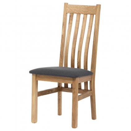 Dřevěná jídelní židle šedá látka, masiv dub C-2100 GREY2