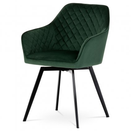 Jídelní židle smaragdově zelená sametová látka, kovové nohy DCH-425 GRN4
