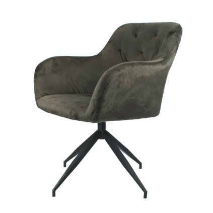Otočná židle, hnědá Velvet látka/černá, VELEZA NEW
