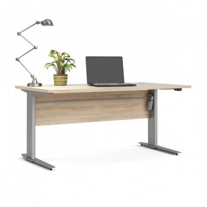 Výškově nastavitelný psací stůl Office 80400/318 dub sonoma/silver grey