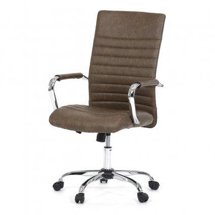 Kancelářská židle hnědá ekokůže KA-V307 BR