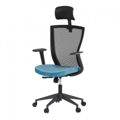 Kancelářská židle černá MESH síťovina světle modrá KA-V328 BLUE