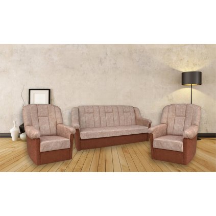 Sedací souprava Panda 3+1+1 Rali 3/hnědá