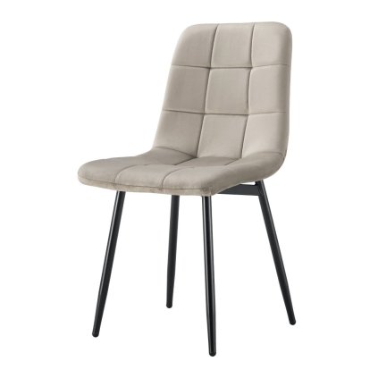 Židle šedohnědá Taupe Velvet látka černá TJZ122SH