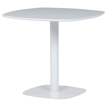 Jídelní stůl 80x80 cm deska MDF bílá bílý kov AJS115B