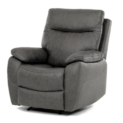 TV a relaxační křeslo manuální potah šedá látka v dekoru vintage AKR158S