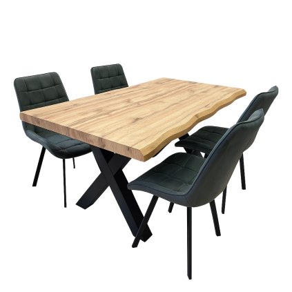 Jídelní set pro 4 osoby 160x90 cm dub-šedá VJS116-41S