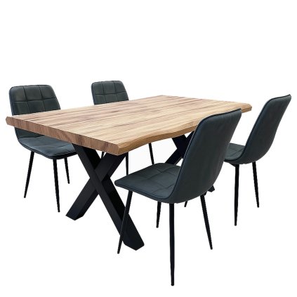 Jídelní set pro 4 osoby 160x90 cm dub-šedá VJS216-40S