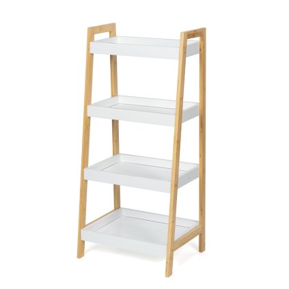 Bambusový regál 85x39x29 přírodní bílá HRL106B