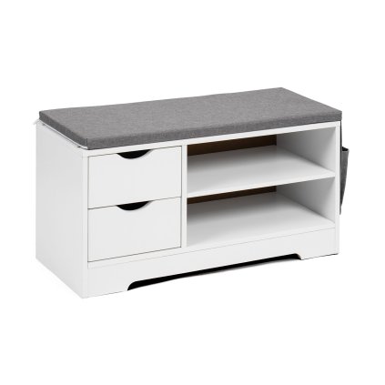 Botník se sedákem 80x43x30 bílý HBK106B