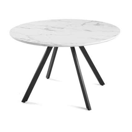 Jídelní stůl kulatý 120 cm dekor bílý mramor HJS101B