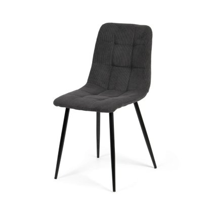 Jídelní židle šedá manšestr látka černá podnož VJZ100S-M