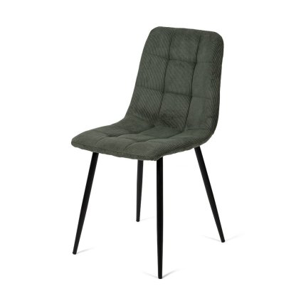 Jídelní židle zelená manšestr látka černá podnož VJZ100Z-M