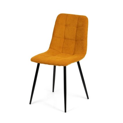 Jídelní židle žlutá manšestr látka černá podnož VJZ100ZL-M
