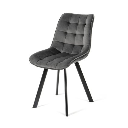 Jídelní židle čalouněná šedá látka samet AJZ130S-S