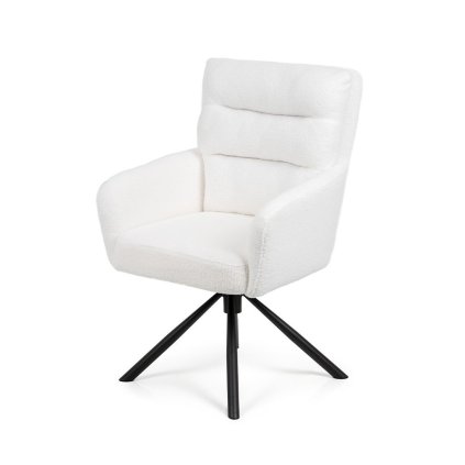 Jídelní židle otočná s područkami bílá HJZ102B