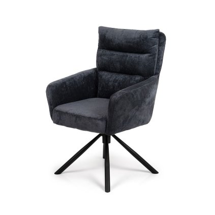 Jídelní židle otočná s područkami tmavě šedá HJZ102S