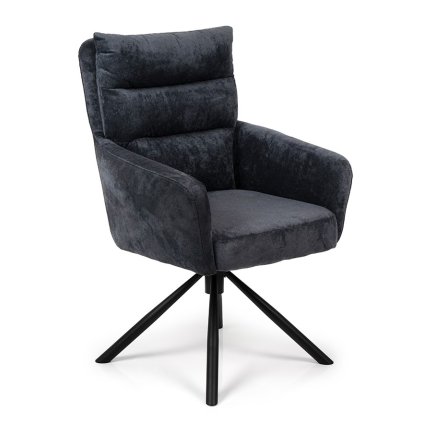 Jídelní židle otočná s područkami tmavě šedá HJZ102S