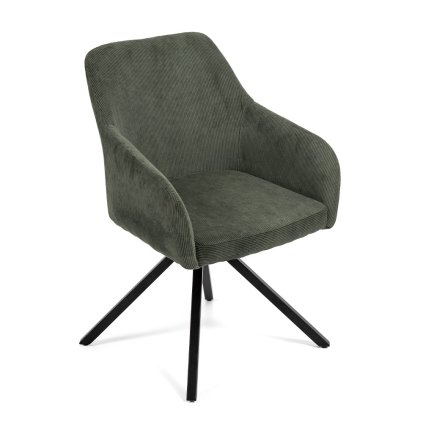 Jídelní židle otočná s područkami zelená HJZ103Z